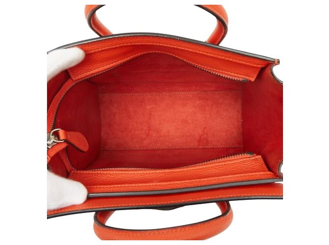 Céline Borsa a mano Celine Luggage Nano Shopper Rosso - vista 8