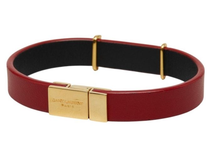 Bracciale Saint Laurent Cassandra Opium YSL Logo Rosso D'oro - vista 2