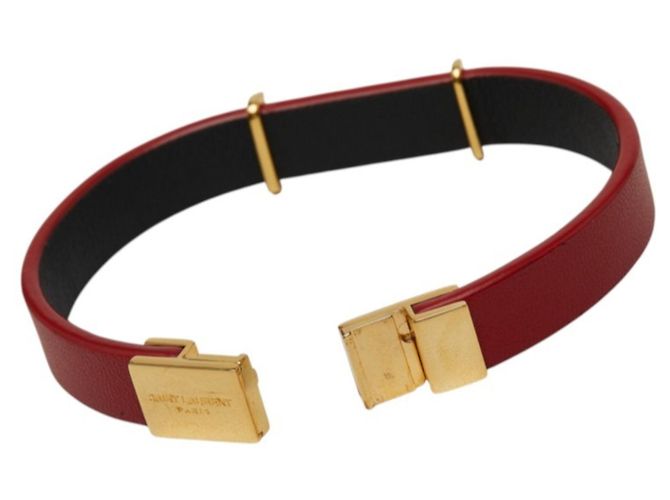 Bracciale Saint Laurent Cassandra Opium YSL Logo Rosso D'oro - vista 3