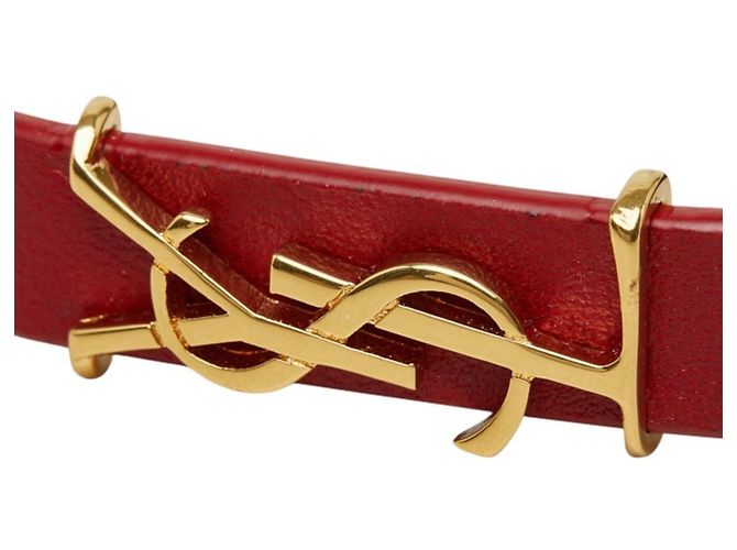 Bracciale Saint Laurent Cassandra Opium YSL Logo Rosso D'oro - vista 4