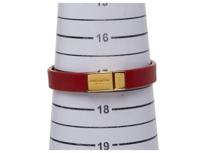 Bracciale Saint Laurent Cassandra Opium YSL Logo Rosso D'oro - vista 6