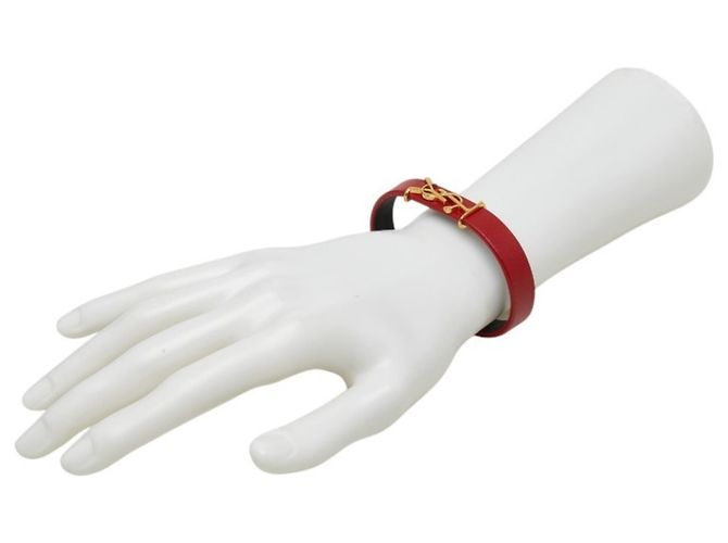 Bracciale Saint Laurent Cassandra Opium YSL Logo Rosso D'oro - vista 7