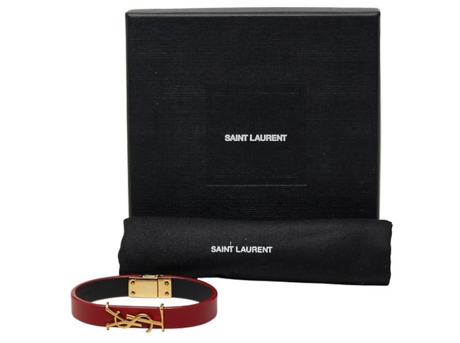 Bracciale Saint Laurent Cassandra Opium YSL Logo Rosso D'oro - vista 8