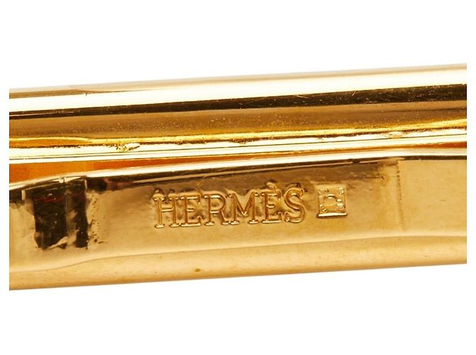 Hermès Fermi cravatta Hermes in smalto Cloisonné con logo ancora Nero D'oro - vista 3