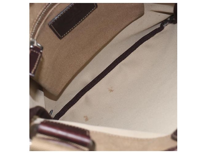 Borsa a tracolla PRADA in jacquard Canvas Silver Beige Auth fm5453 Argento - vista 15