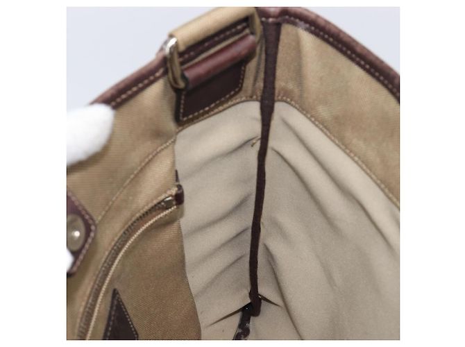 Borsa a tracolla PRADA in jacquard Canvas Silver Beige Auth fm5453 Argento - vista 16