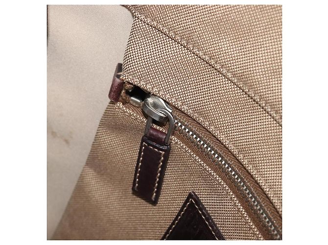 Borsa a tracolla PRADA in jacquard Canvas Silver Beige Auth fm5453 Argento - vista 18