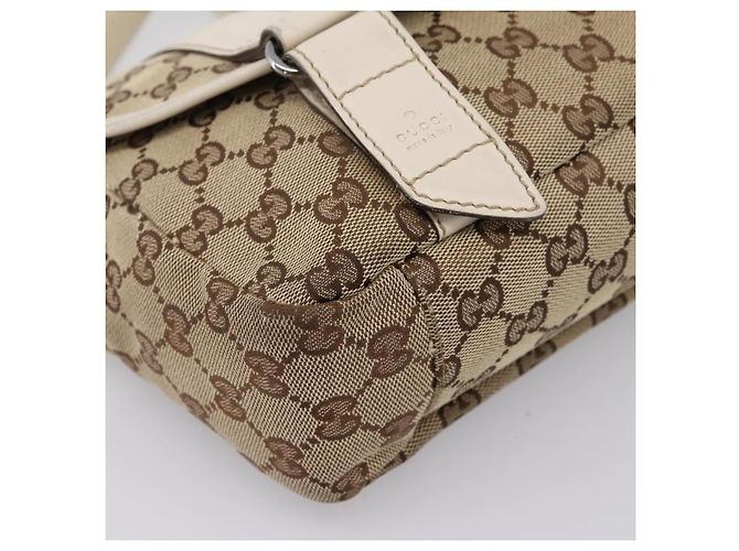 Borsa a tracolla GUCCI GG Canvas Beige Silver 145858 Auth ka5859 Argento - vista 11