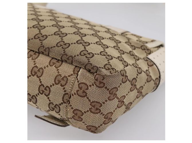Borsa a tracolla GUCCI GG Canvas Beige Silver 145858 Auth ka5859 Argento - vista 12