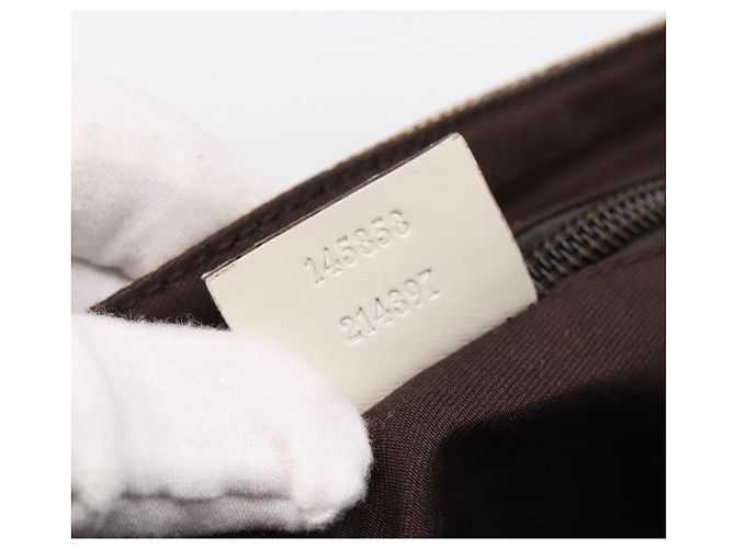 Borsa a tracolla GUCCI GG Canvas Beige Silver 145858 Auth ka5859 Argento - vista 21