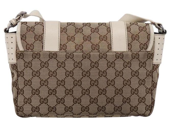 Borsa a tracolla GUCCI GG Canvas Beige Silver 145858 Auth ka5859 Argento - vista 3