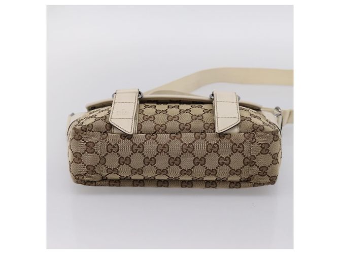 Borsa a tracolla GUCCI GG Canvas Beige Silver 145858 Auth ka5859 Argento - vista 9