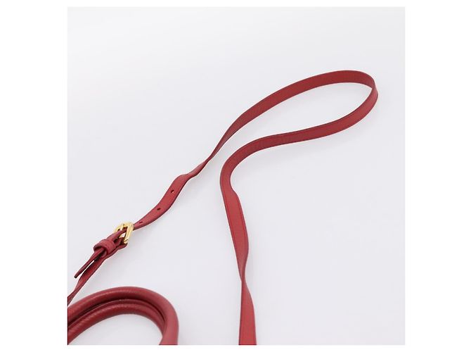 Borsa a mano PRADA Vittero Dino Leather 2way Rossa Oro Auth BA15080V Rosso D'oro - vista 10