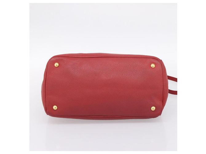 Borsa a mano PRADA Vittero Dino Leather 2way Rossa Oro Auth BA15080V Rosso D'oro - vista 11