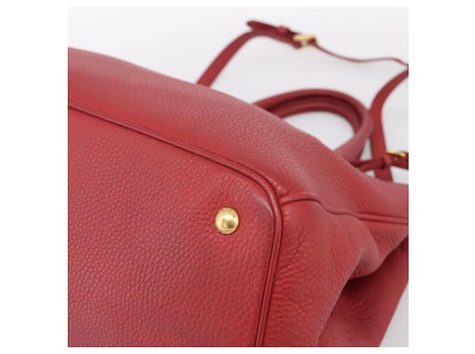 Borsa a mano PRADA Vittero Dino Leather 2way Rossa Oro Auth BA15080V Rosso D'oro - vista 12
