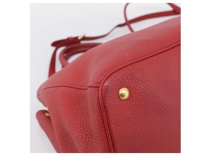 Borsa a mano PRADA Vittero Dino Leather 2way Rossa Oro Auth BA15080V Rosso D'oro - vista 13