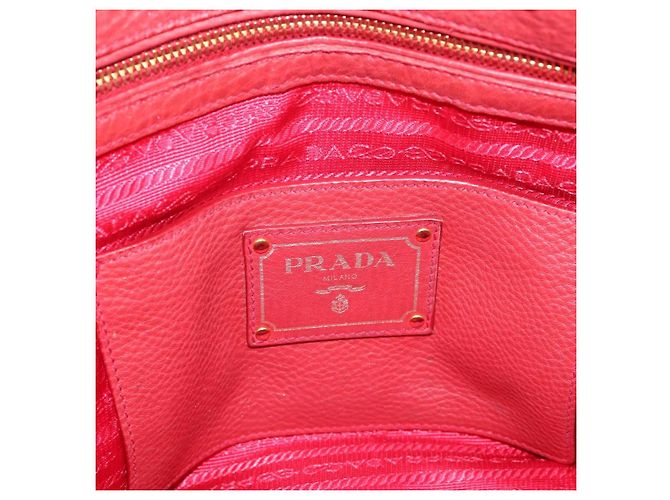 Borsa a mano PRADA Vittero Dino Leather 2way Rossa Oro Auth BA15080V Rosso D'oro - vista 18