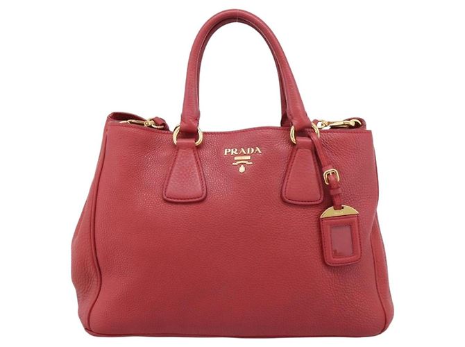 Borsa a mano PRADA Vittero Dino Leather 2way Rossa Oro Auth BA15080V Rosso D'oro - vista 2