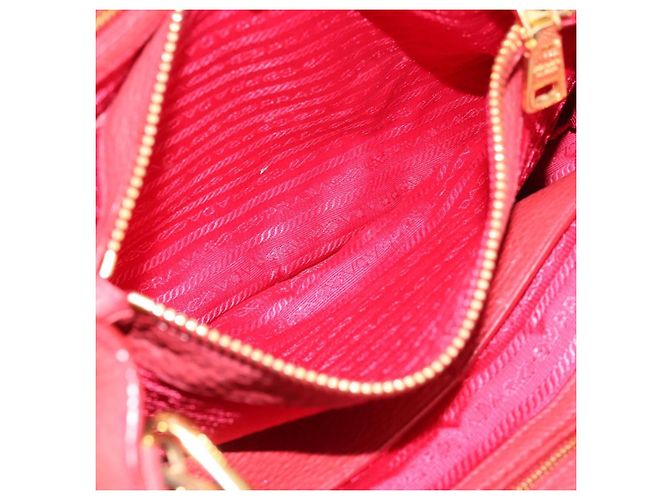 Borsa a mano PRADA Vittero Dino Leather 2way Rossa Oro Auth BA15080V Rosso D'oro - vista 26