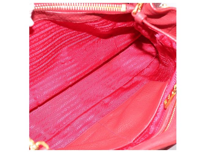 Borsa a mano PRADA Vittero Dino Leather 2way Rossa Oro Auth BA15080V Rosso D'oro - vista 27