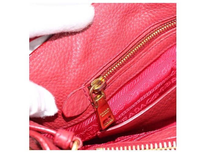 Borsa a mano PRADA Vittero Dino Leather 2way Rossa Oro Auth BA15080V Rosso D'oro - vista 28
