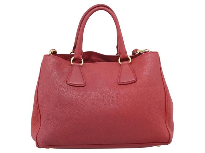 Borsa a mano PRADA Vittero Dino Leather 2way Rossa Oro Auth BA15080V Rosso D'oro - vista 3