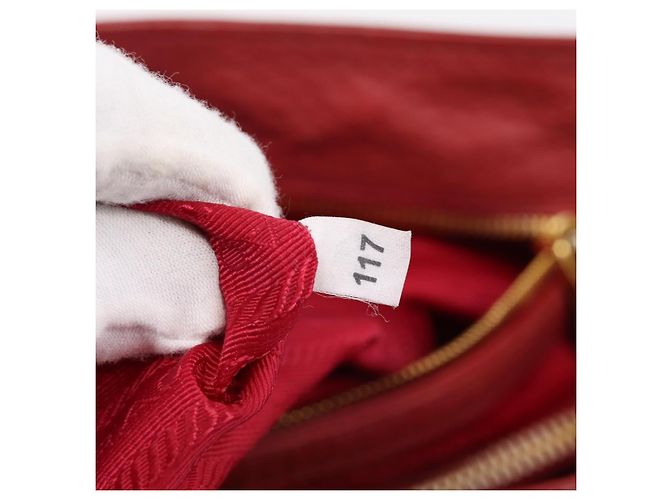 Borsa a mano PRADA Vittero Dino Leather 2way Rossa Oro Auth BA15080V Rosso D'oro - vista 30