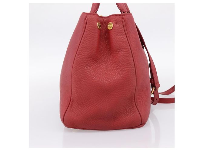 Borsa a mano PRADA Vittero Dino Leather 2way Rossa Oro Auth BA15080V Rosso D'oro - vista 4