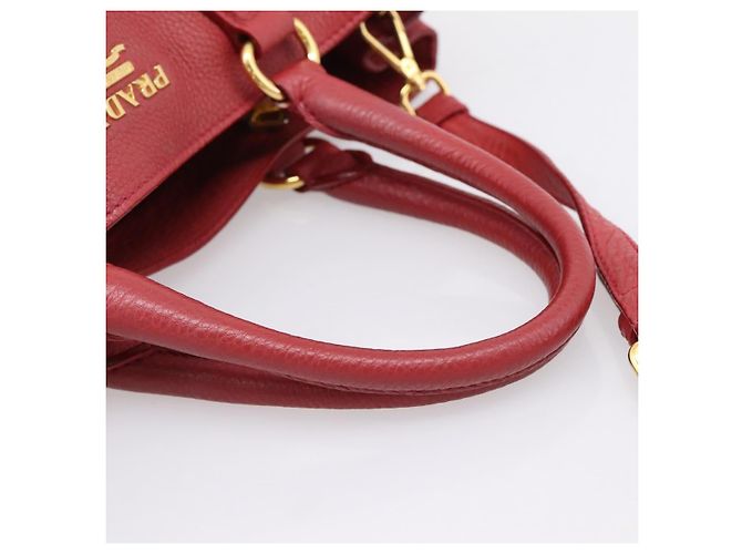 Borsa a mano PRADA Vittero Dino Leather 2way Rossa Oro Auth BA15080V Rosso D'oro - vista 7