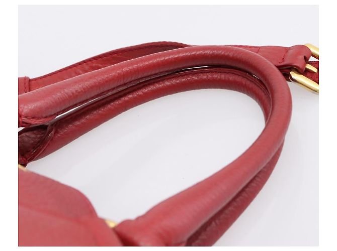 Borsa a mano PRADA Vittero Dino Leather 2way Rossa Oro Auth BA15080V Rosso D'oro - vista 8