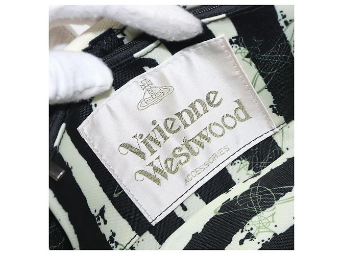 Borsa a tracolla Vivienne Westwood Canvas Beige Gold Auth 199206V D'oro - vista 17