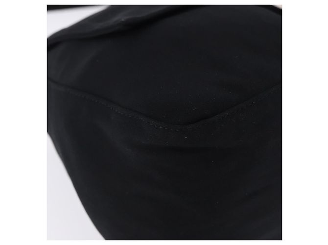 Borsa a tracolla FENDI Mamma Baguette in jersey di cotone nero e argento Auth yk20801V - vista 10