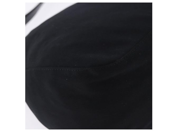 Borsa a tracolla FENDI Mamma Baguette in jersey di cotone nero e argento Auth yk20801V - vista 12