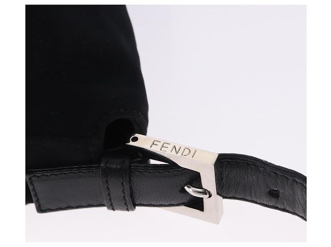 Borsa a tracolla FENDI Mamma Baguette in jersey di cotone nero e argento Auth yk20801V - vista 14
