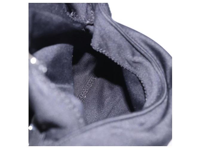 Borsa a tracolla FENDI Mamma Baguette in jersey di cotone nero e argento Auth yk20801V - vista 21