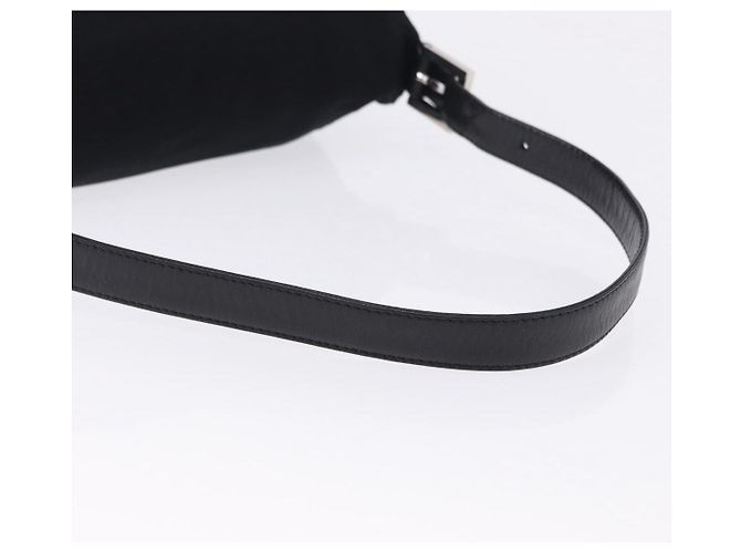 Borsa a tracolla FENDI Mamma Baguette in jersey di cotone nero e argento Auth yk20801V - vista 7