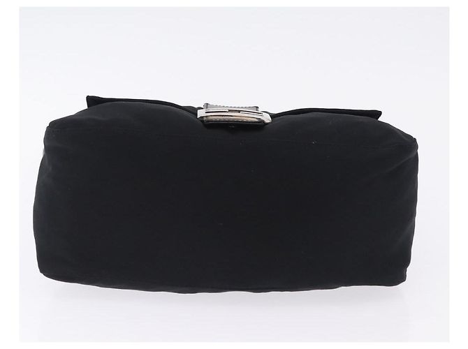Borsa a tracolla FENDI Mamma Baguette in jersey di cotone nero e argento Auth yk20801V - vista 9