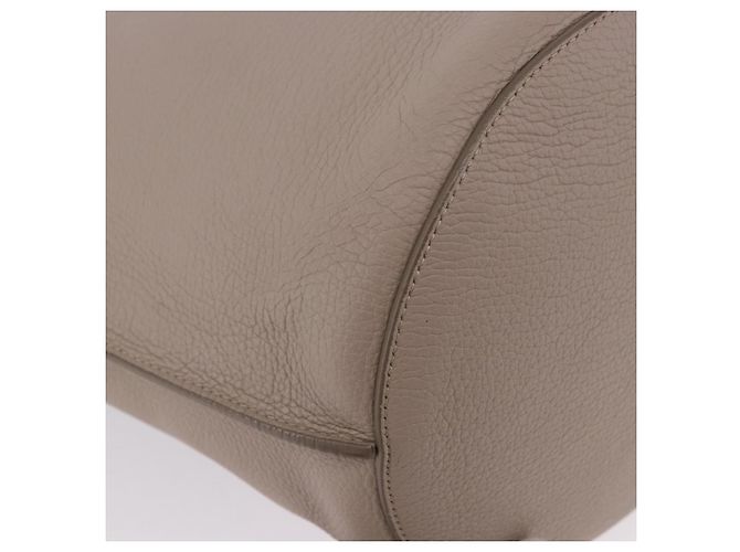 Céline CELINE Big Bag Bucket Hand Bag Leather Gray Silver Auth 199121V Marrone Argento - vista 10