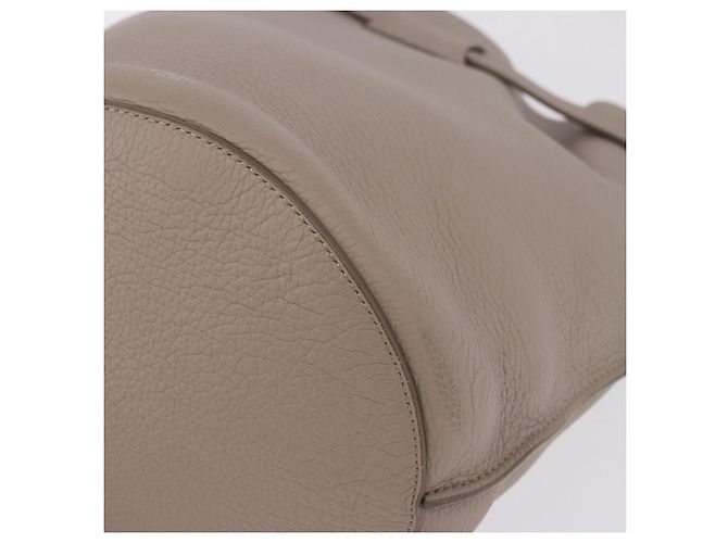 Céline CELINE Big Bag Bucket Hand Bag Leather Gray Silver Auth 199121V Marrone Argento - vista 11