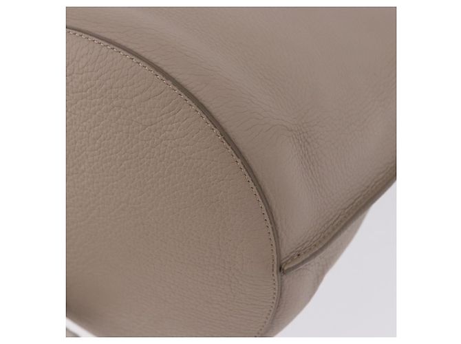 Céline CELINE Big Bag Bucket Hand Bag Leather Gray Silver Auth 199121V Marrone Argento - vista 13