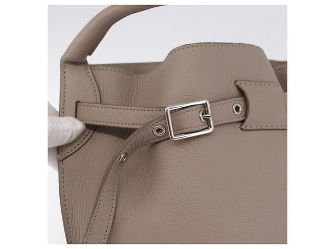 Céline CELINE Big Bag Bucket Hand Bag Leather Gray Silver Auth 199121V Marrone Argento - vista 14