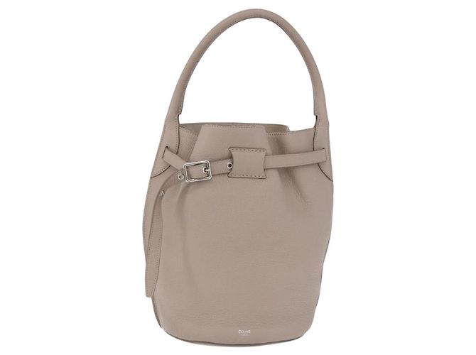 Céline CELINE Big Bag Bucket Hand Bag Leather Gray Silver Auth 199121V Marrone Argento - vista 2