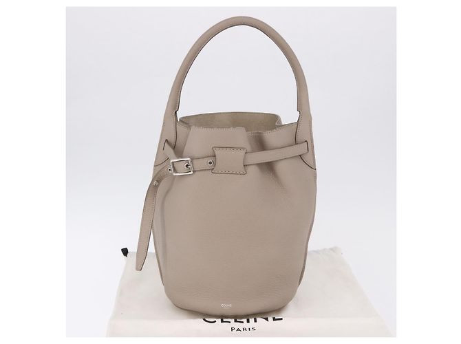 Céline CELINE Big Bag Bucket Hand Bag Leather Gray Silver Auth 199121V Marrone Argento - vista 20