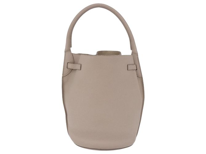 Céline CELINE Big Bag Bucket Hand Bag Leather Gray Silver Auth 199121V Marrone Argento - vista 3
