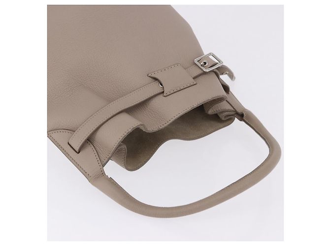 Céline CELINE Big Bag Bucket Hand Bag Leather Gray Silver Auth 199121V Marrone Argento - vista 6
