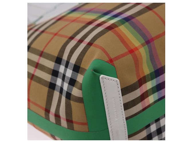 Borsa Tote BURBERRY Nova Check Canvas Beige Auth ka5820V - vista 12