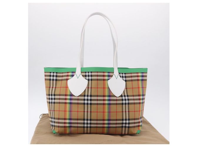 Borsa Tote BURBERRY Nova Check Canvas Beige Auth ka5820V - vista 20