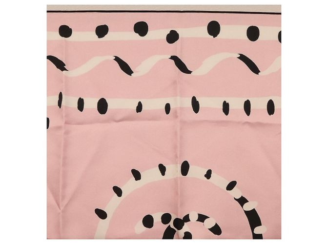 Sciarpa CHANEL in seta rosa CC Auth 198781V - vista 14