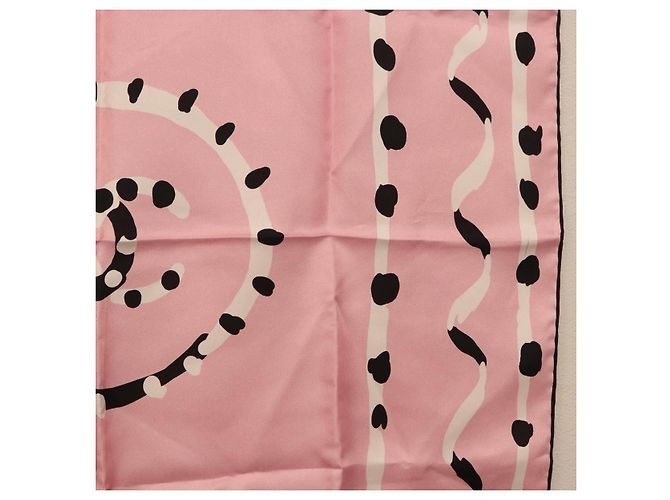 Sciarpa CHANEL in seta rosa CC Auth 198781V - vista 7