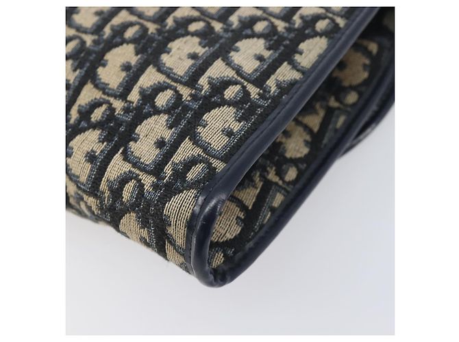Borsa a tracolla con catena Christian Dior Trotter Canvas Navy Gold Auth 197779 D'oro Blu navy - vista 12